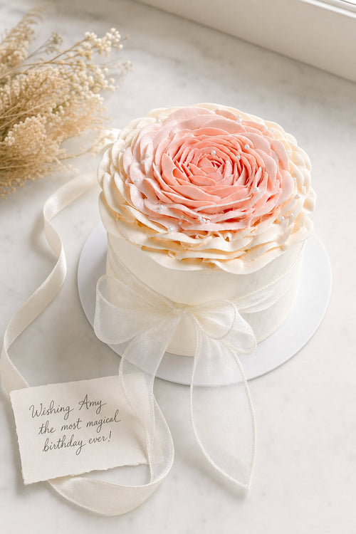 Elegant Pink Rose Birthday Cake