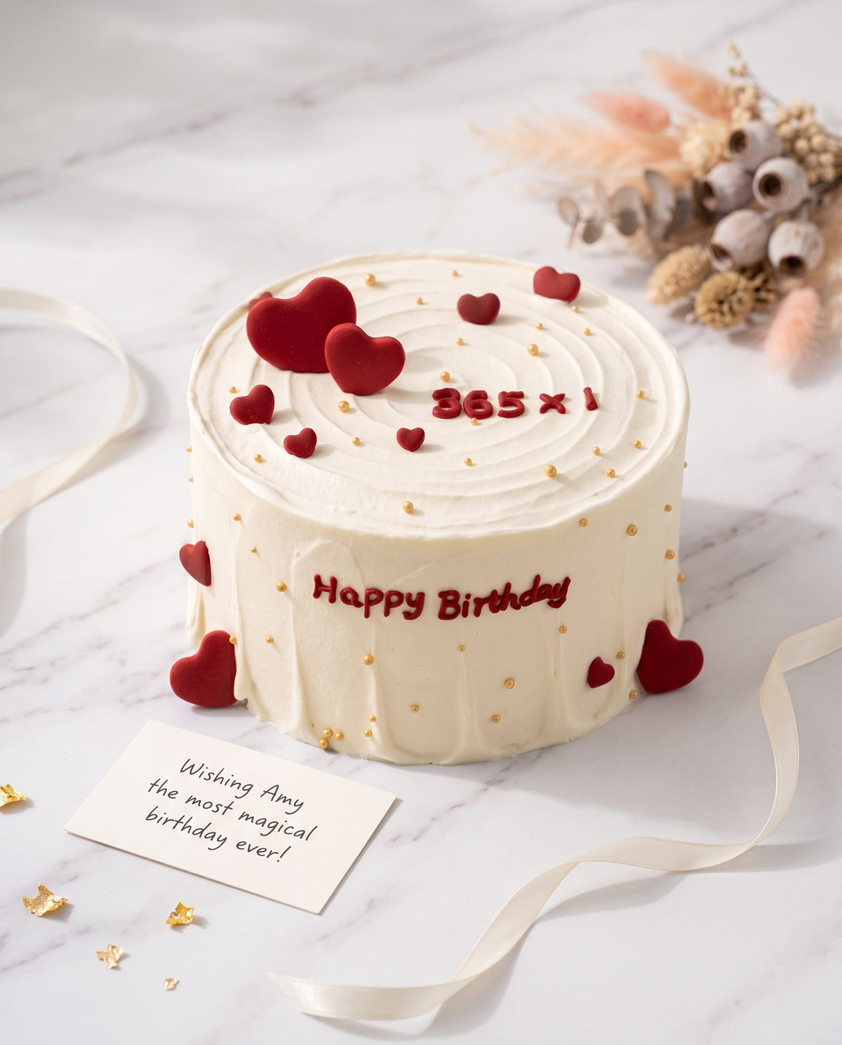 Spiral Buttercream Heart Cake